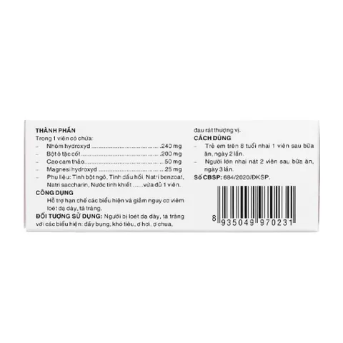 Gastrogel Pharmedic viên nhai – Hỗ trợ viêm loét dạ dày, tá tràng