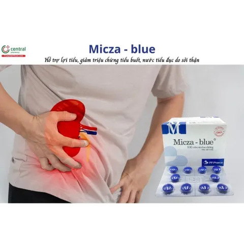 Viên tiểu xanh Micza Blue hộp 100 viên - Giúp lợi tiểu, giảm nguy cơ sỏi tiết niệu, sỏi mật