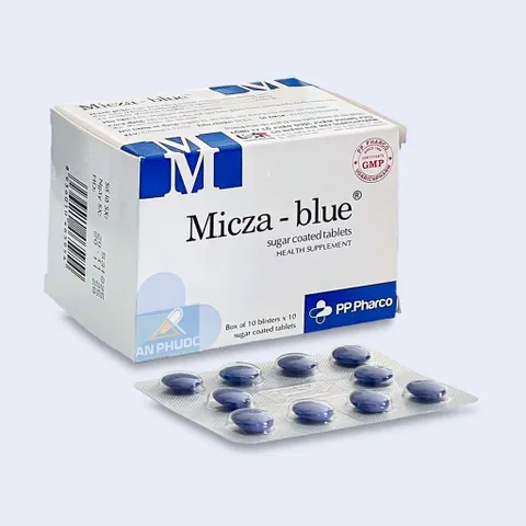 Viên tiểu xanh Micza Blue hộp 100 viên - Giúp lợi tiểu, giảm nguy cơ sỏi tiết niệu, sỏi mật