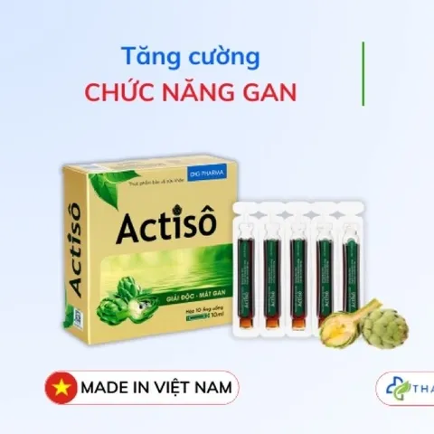 Dung dịch uống Actiso DHG Pharma Giải độc mát gan hộp 10 ống x 10ml