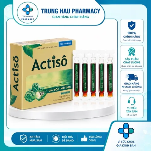 Dung dịch uống Actiso DHG Pharma Giải độc mát gan hộp 10 ống x 10ml