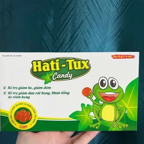 Kẹo Ngậm Hati - Tux Con Ếch Xanh - Hỗ trợ giảm ho, giảm đờm, đau rát cổ họng, khản tiếng (Gói 10 viên)