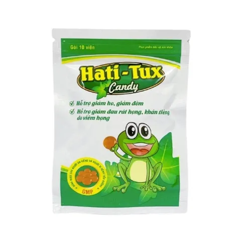 Kẹo Ngậm Hati - Tux Con Ếch Xanh - Hỗ trợ giảm ho, giảm đờm, đau rát cổ họng, khản tiếng (Gói 10 viên)