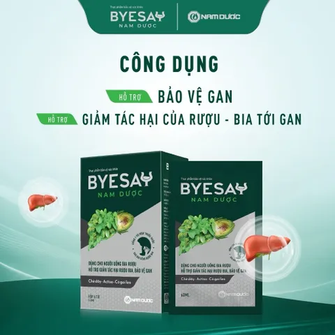 Dung Dịch Byesay Nam Dược - TPBVSK Hỗ Trợ Bảo Vệ Gan, Giảm Tác Hại Của Rượu Bia Đến Gan -  Hộp 6 Túi x 60ml