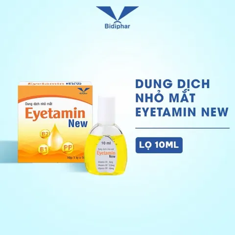 Dung Dịch Nhỏ mắt Eyetamin New Bidiphar 10ML – Hỗ Trợ Giảm Khô Mắt, Mỏi Mắt
