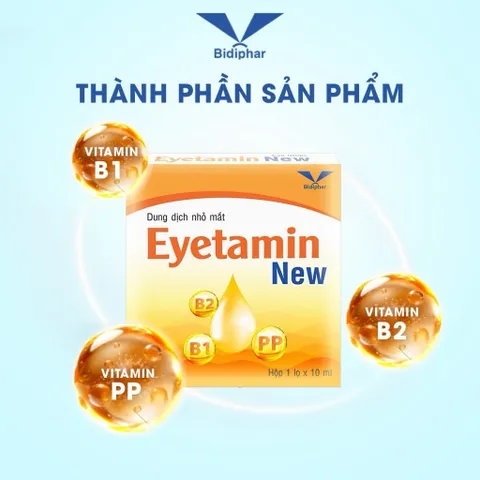 Dung Dịch Nhỏ mắt Eyetamin New Bidiphar 10ML – Hỗ Trợ Giảm Khô Mắt, Mỏi Mắt