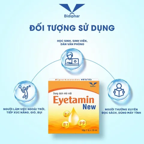 Dung Dịch Nhỏ mắt Eyetamin New Bidiphar 10ML – Hỗ Trợ Giảm Khô Mắt, Mỏi Mắt