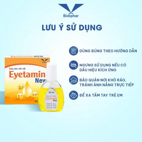 Dung Dịch Nhỏ mắt Eyetamin New Bidiphar 10ML – Hỗ Trợ Giảm Khô Mắt, Mỏi Mắt