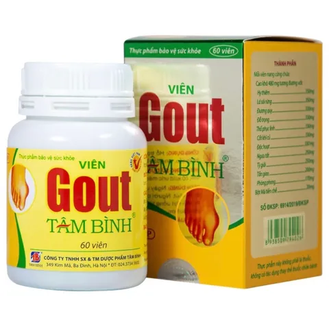 Viên hỗ trợ giảm triệu chứng đau do gút Gout Tâm Bình (60 viên)