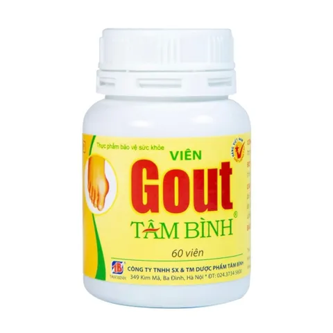 Viên hỗ trợ giảm triệu chứng đau do gút Gout Tâm Bình (60 viên)