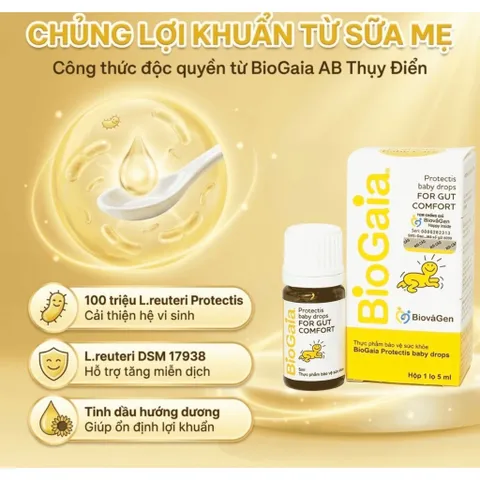 Men vi sinh Biogaia Protectics Baby Drops bổ sung lợi khuẩn lọ 5ml