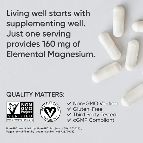 Magnesium Glycinate 160mg - Hỗ trợ giấc ngủ giảm căng thẳng và ổn định tâm trạng chính hãng Mỹ