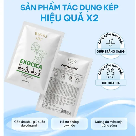 [KOREAN] MẶT NẠ RAU MÁ EXOCICA 28G/MIẾNG – EXOCICA MASK, LÀM DỊU, CẤP ẨM, GIÚP DA MỀM MỊN, PHÙ HỢP DA YẾU VÀ DA NHẠY CẢM