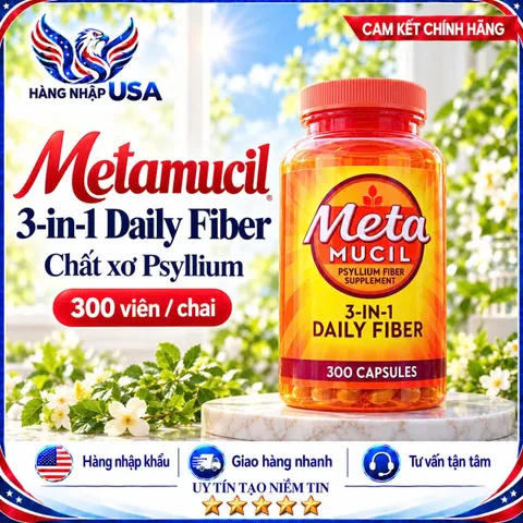 Viên bổ sung chất xơ 300 viên MetaMucil Fiber Supplement chính hãng Mỹ
