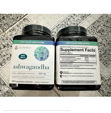 Viên uống Nhân Sâm Ấn Độ Youtheory Ashwagandha 1000 mg - Giảm Tải Stress - Bổ Sung Sức Khỏe - Hỗ Trợ Tích Cực cho Tinh Thần & Cải Thiện Giấc Ngủ