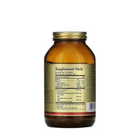 Viên uống Omega 3 Fish Oil Concentrate L/120V SOLGAR Hỗ trợ tim mạch, não bộ