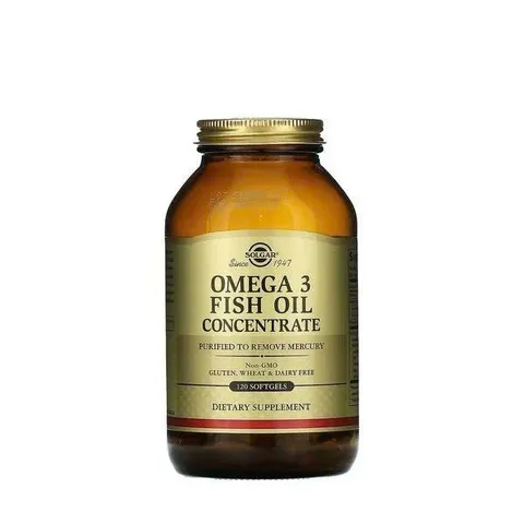 Viên uống Omega 3 Fish Oil Concentrate L/120V SOLGAR Hỗ trợ tim mạch, não bộ