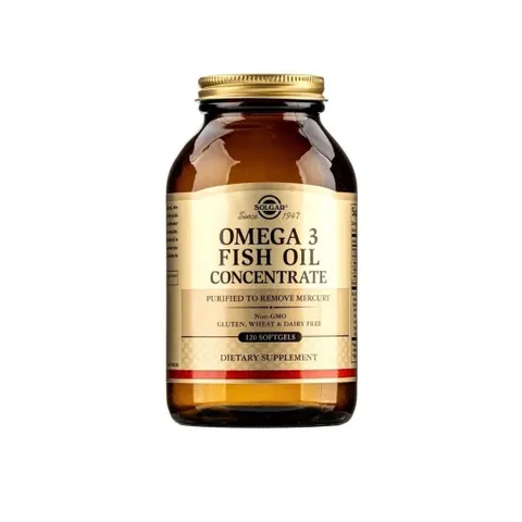 Viên uống Omega 3 Fish Oil Concentrate L/120V SOLGAR Hỗ trợ tim mạch, não bộ