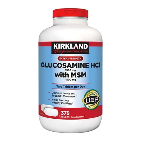 [ Nhập khẩu ] Viên uống bổ khớp Kirkland Glucosamine HCL 1500mg, 375 Viên của Mỹ