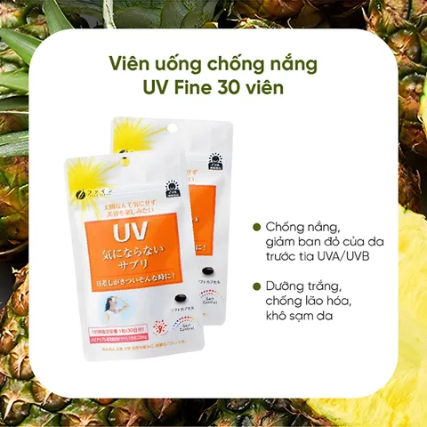 Viên uống chống nắng UV trắng da Fine Japan 30 viên/gói