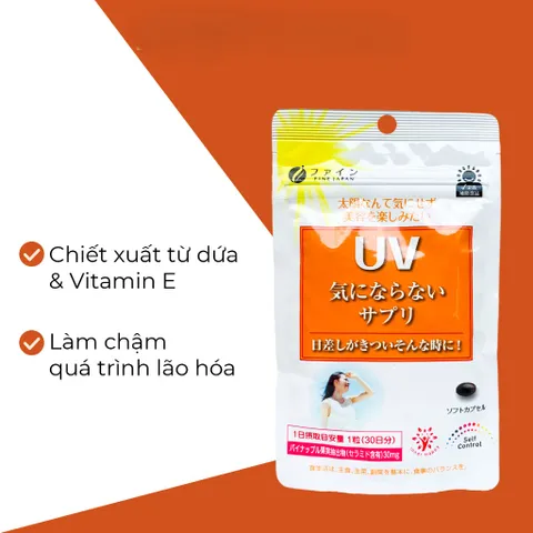 Viên uống chống nắng UV trắng da Fine Japan 30 viên/gói