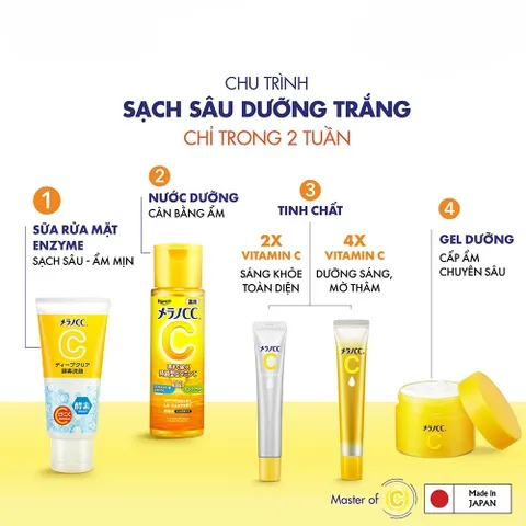 Nước hoa hồng Vitamin C Melano CC dưỡng trắng, mờ thâm nám Nhật Bản 170ml