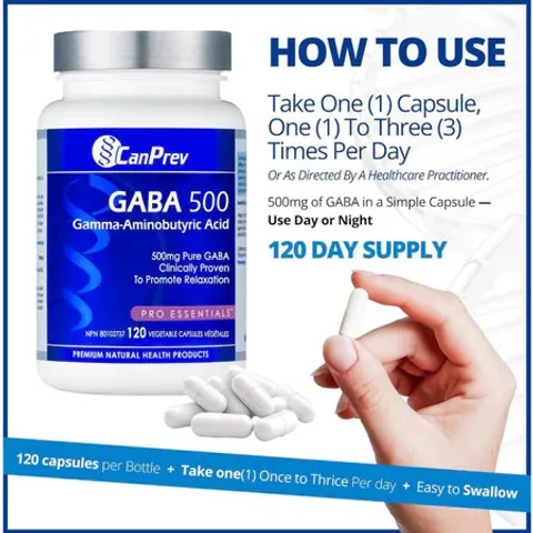CANPREV GABA 500mg – Hỗ Trợ Thư Giãn Thần Kinh, Giảm Căng Thẳng, Lo Âu, Giấc Ngủ Tự Nhiên