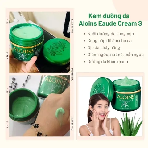 Kem lô hội dưỡng da Aloins Eaude Cream S, dưỡng ẩm, trắng hồng toàn thân Nhật Bản - Lọ 180g