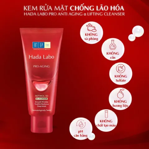 Sữa Rửa Mặt Hada Labo Advanced Nourish / Perfect White / Acne Care / Pro Anti Aging Cleanser 80g 897743