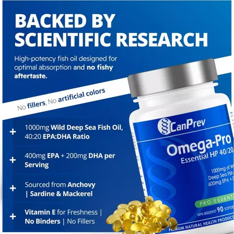 CanPrev Omega-Pro Essential HP 40/20 Dưỡng chất Omega-3 tinh khiết cho não bộ và tim mạch khỏe mạnh