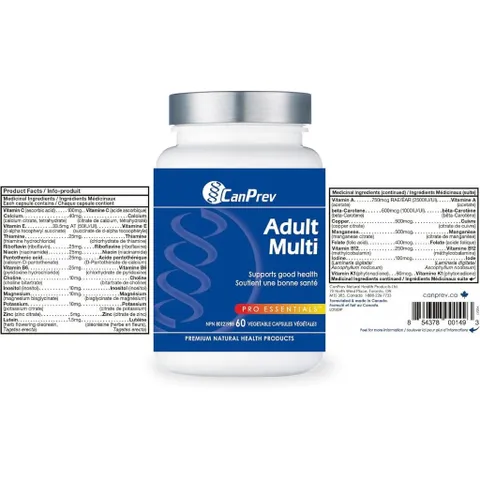 CanPrev Adult Multi – Đa Vitamin Và Khoáng Chất Không Chứa Sắt, Hỗ Trợ Sức Khỏe Toàn Diện