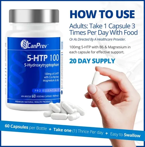 Viên uống CanPrev 5-HTP 100 – Cải thiện giấc ngủ, giảm stress, cân bằng tâm trạng