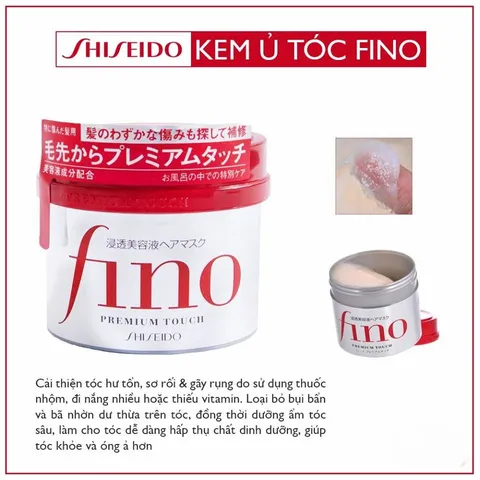 Kem ủ dưỡng tóc Fino Shiseido Premium Touch Nhật Bản cải thiện tóc hư tổn giúp tóc suôn mượt 230g