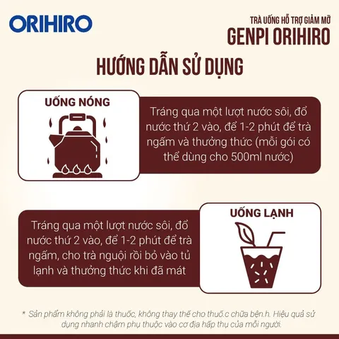Trà Orihiro Genpi Tea hỗ trợ tiêu hóa Nhật Bản Túi 60 gói