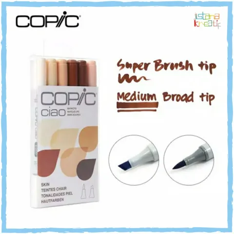Bút tô màu Copic Ciao Marker Pastel set 6 màu, Bút tô màu cao cấp Nhật Bản