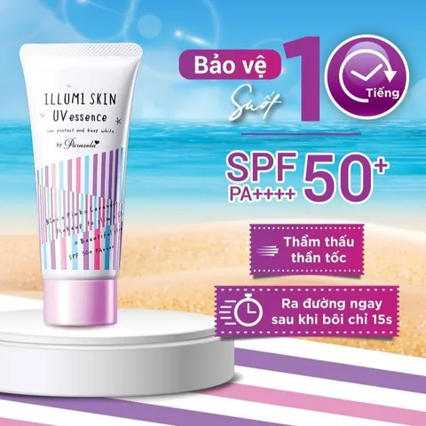 Kem chống nắng ILLUMI  thẩm thấu nhanh, không gây nhờn rít, không trôi khi gặp nước hay mồ hôi 80g