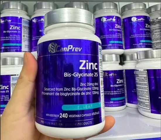 Viên kẽm Zinc Canprev tăng cường, hỗ trợ miễn dịch CanPrev Zinc Bis-Glycinate 240 viên