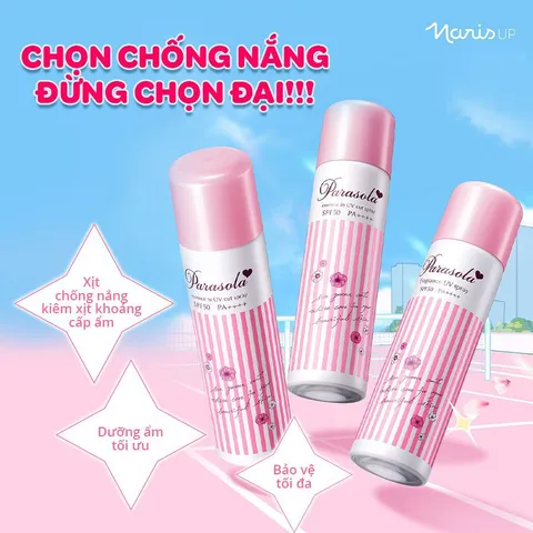 Xịt Chống Nắng Naris Cosmetics Dưỡng Sáng Da Parasola UV Spray SPF50+ PA++++ 90g