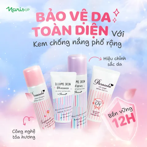 Kem chống nắng Dưỡng da nâng tông dạng gel Naris Parasola Illumi Skin UV Essence, UV 2-sao SPF50+ PA++++