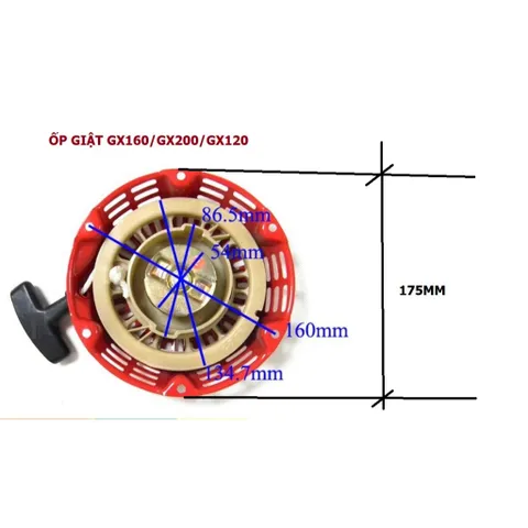 Ốp giật (Mâm giật ) máy Honda GX160 GX200 GX270 GX240 GX390 GX420  Yamato (đỏ)
