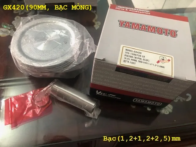 Piston xéc măng (bạc mỏng ) máy xăng 90mm GX420 190F 88mm GX390 188F
