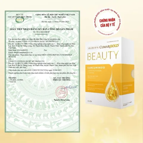 Viên uống đẹp da Curma gold beauty hộp 30 viên chống Ôxi hóa hạn chế lão hóa , giảm khô da, nhăn da sạm da