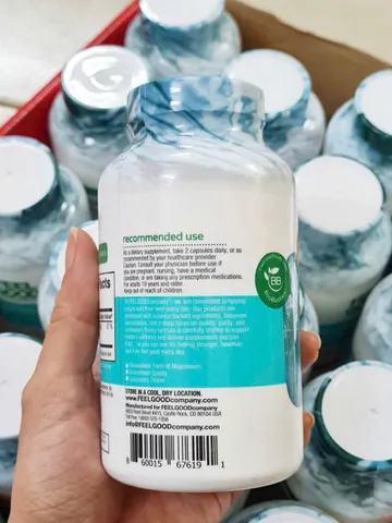 Viên uống Feel Good Magnesium Glycinate High Absorption |180 viên| Thư giãn hệ thần kinh & cơ bắp - Củng cố xương & Ổn định tim mạch [SP Chuẩn Mỹ không tem]