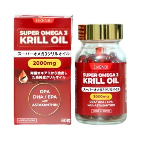 Viên Uống Nhuyễn Thể Super Omega 3 Krill Oil 2000mg - Hỗ Trợ Tim Mạch, Giảm Mỡ Máu, Bổ Sung Omega-3 Từ Tôm Nam Cực [Hộp 60 Viên]