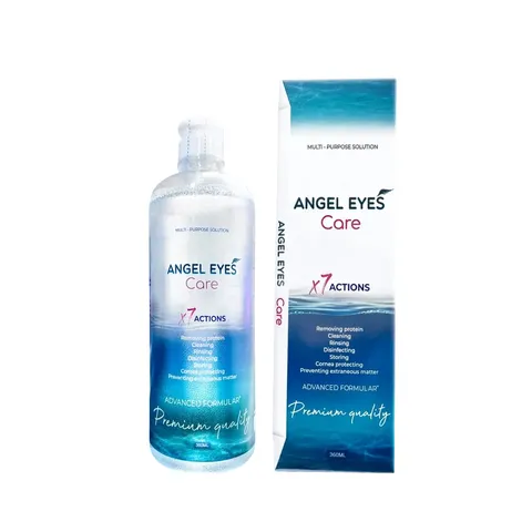 Nước ngâm kính Angel Eyes Care 360ml dành cho mắt nhạy cảm - An toàn cho kính silicone hydrogel, giữ ẩm và sạch sẽ