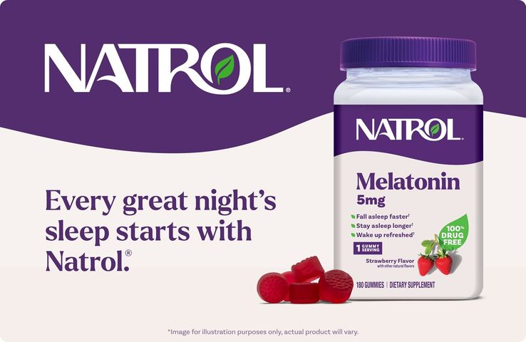 Kẹo Dẻo Hỗ Trợ Ngủ Ngon Natrol Gummies 5mg - 180 Viên Chính Hãng Mỹ, Giúp Ngủ Sâu và Tỉnh Táo Hơn