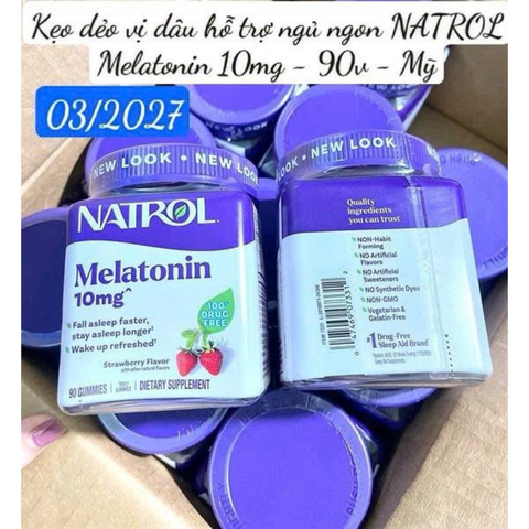 Kẹo dẻo ngủ ngon Natrol Gummies 5mg - 180 viên, hỗ trợ giấc ngủ sâu và cải thiện sức khỏe tinh thần