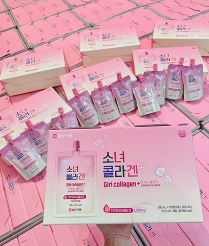 Nước Uống Girl Collagen Dạng Túi 100ml - Hỗ Trợ Làm Đẹp Da Từ Bên Trong, Giúp Da Tươi Sáng, Mịn Màng, Dễ Uống Hương Vị Táo