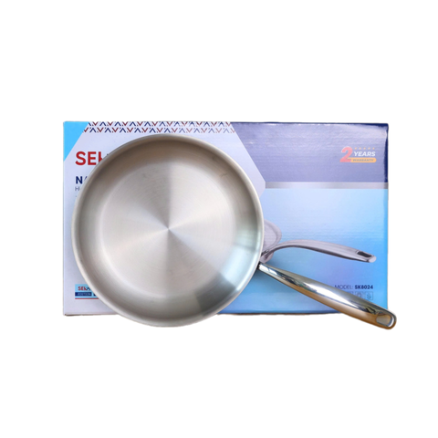 Chảo Inox Nông Lòng Seka Nanomax SK8024 - 24cm, Chống Dính Tự Thân, Bền Bỉ, Phù Hợp Mọi Loại Bếp, An Toàn Sức Khỏe
