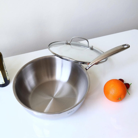 Chảo Inox Sâu Lòng Seka Nanomax SK-9024 - 24cm, Chống Dính, Đun Nấu Đa Năng Cho Mọi Loại Bếp, Thiết Kế Sang Trọng, Dễ Dàng Sử Dụng